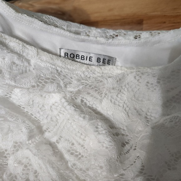 Robbie Bee Women's Tie Knit Short Sleeve Midi Sheath Dress Sz PS Color: WHT - Picture 6 of 7